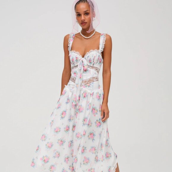 FOR LOVE & LEMONS Doily Bouquet Maxi Dress NWT - Picture 1 of 13